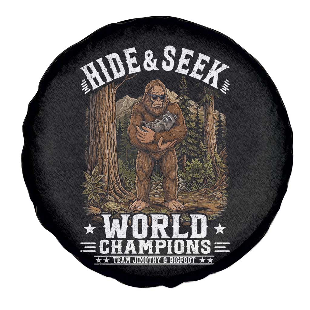 Bigfoot Jimothy The Raccoon Cryptid Animal Friendship Spare Tire Cover Hide And Seek World Champions