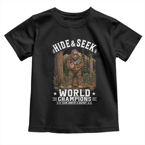Bigfoot Jimothy The Raccoon Cryptid Animal Friendship Toddler T Shirt Hide And Seek World Champions