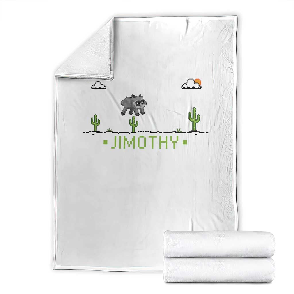 Funny Jimothy The Raccoon Throw Blanket Pixel Art Retro Gaming Trash Panda Meme TS12 White Print Your Wear