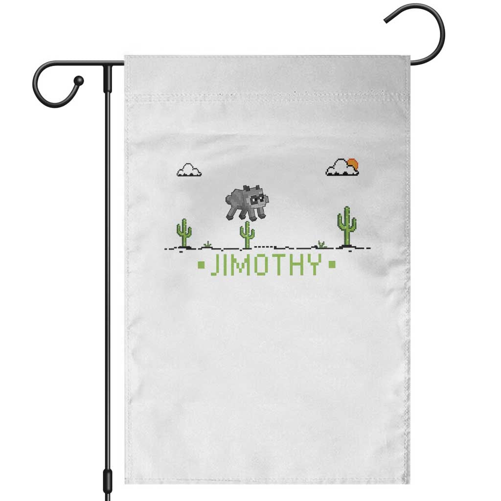 Funny Jimothy The Raccoon Garden Flag Pixel Art Retro Gaming Trash Panda Meme TS12 White Print Your Wear