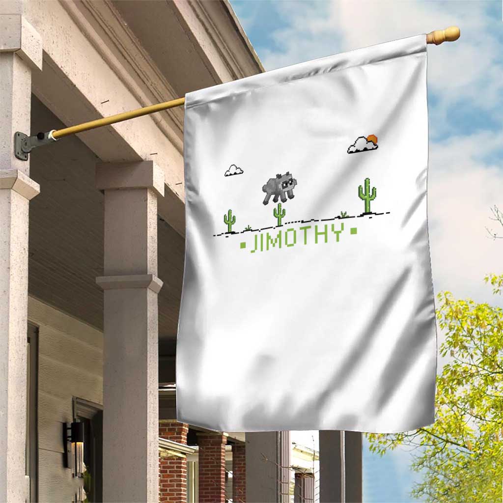 Funny Jimothy The Raccoon Garden Flag Pixel Art Retro Gaming Trash Panda Meme