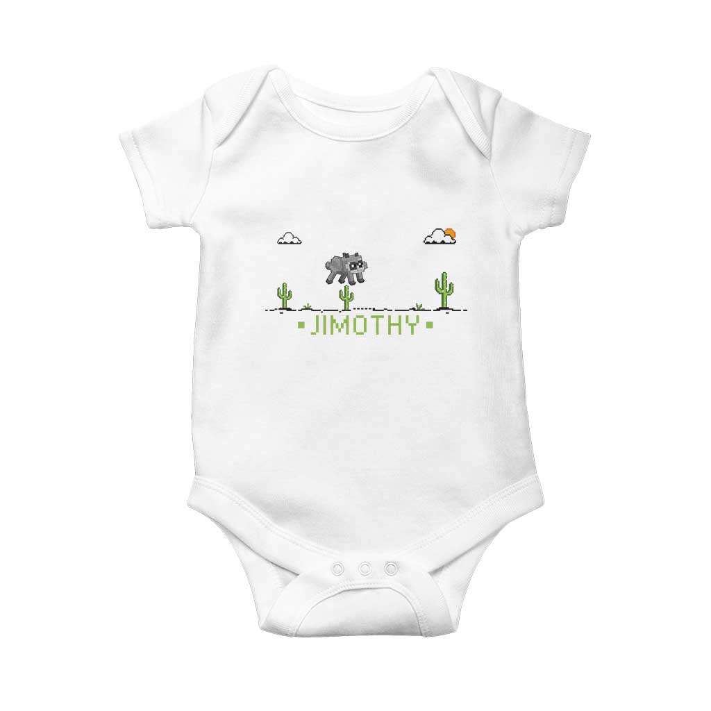 Funny Jimothy The Raccoon Baby Onesie Pixel Art Retro Gaming Trash Panda Meme TS12 White Print Your Wear