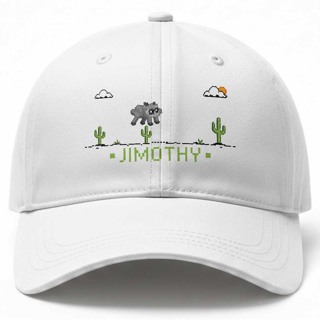 Funny Jimothy The Raccoon Baseball Cap Pixel Art Retro Gaming Trash Panda Meme TS12 Print Your Wear