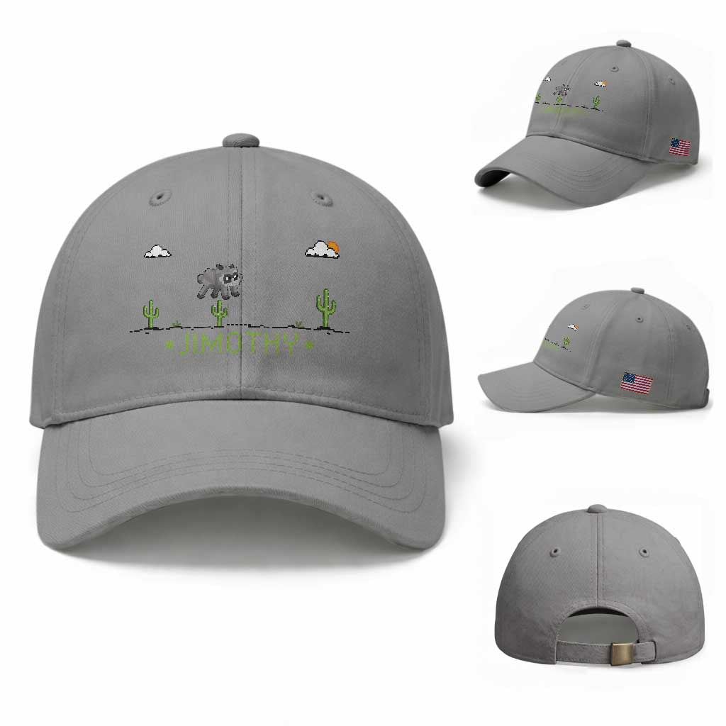 Funny Jimothy The Raccoon Baseball Cap Pixel Art Retro Gaming Trash Panda Meme