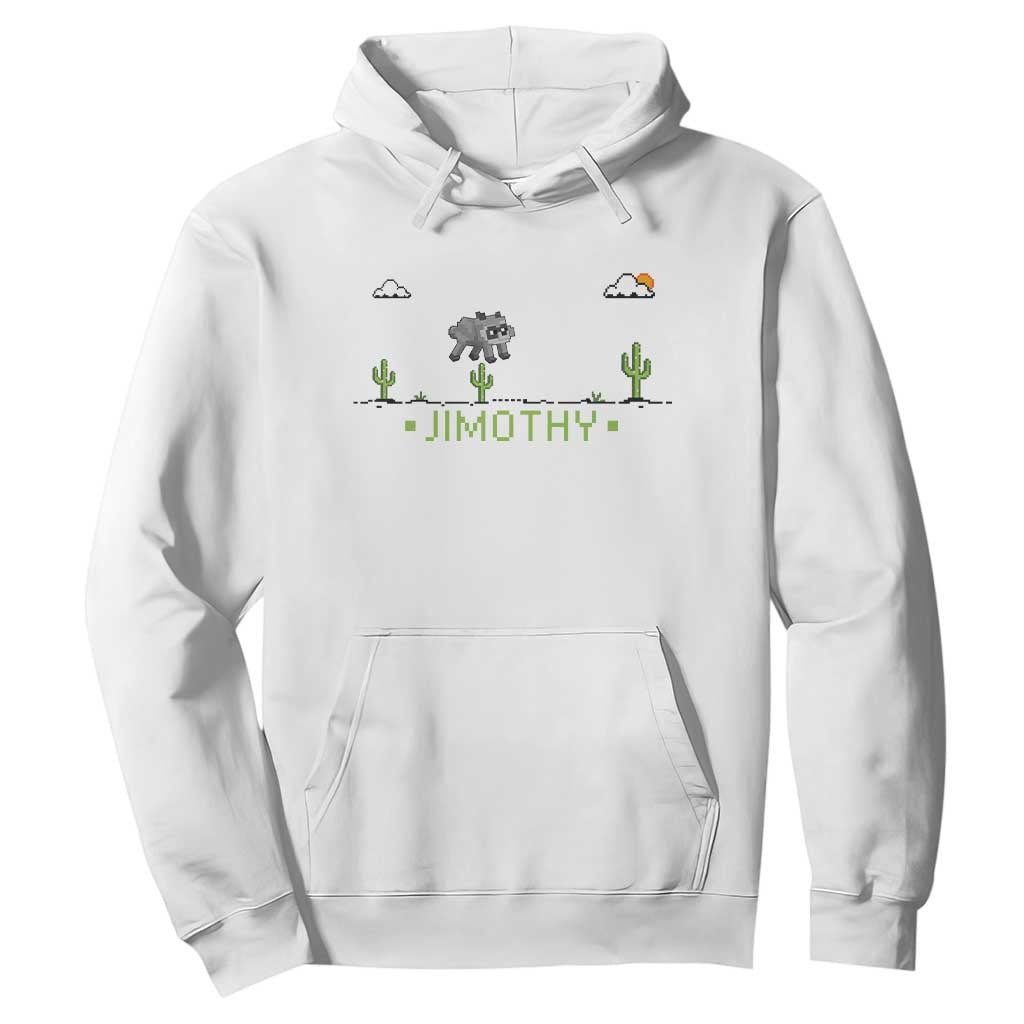 Funny Jimothy The Raccoon Hoodie Pixel Art Retro Gaming Trash Panda Meme TS12 White Print Your Wear