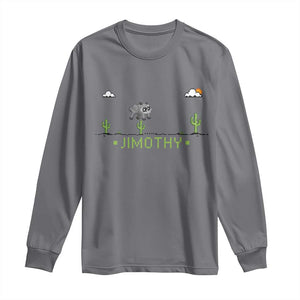 Funny Jimothy The Raccoon Long Sleeve Shirt Pixel Art Retro Gaming Trash Panda Meme
