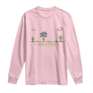 Funny Jimothy The Raccoon Long Sleeve Shirt Pixel Art Retro Gaming Trash Panda Meme