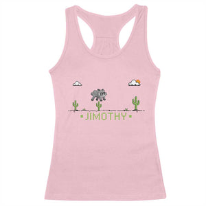 Funny Jimothy The Raccoon Racerback Tank Top Pixel Art Retro Gaming Trash Panda Meme