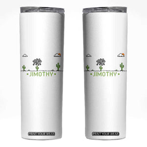 Funny Jimothy The Raccoon Skinny Tumbler Pixel Art Retro Gaming Trash Panda Meme