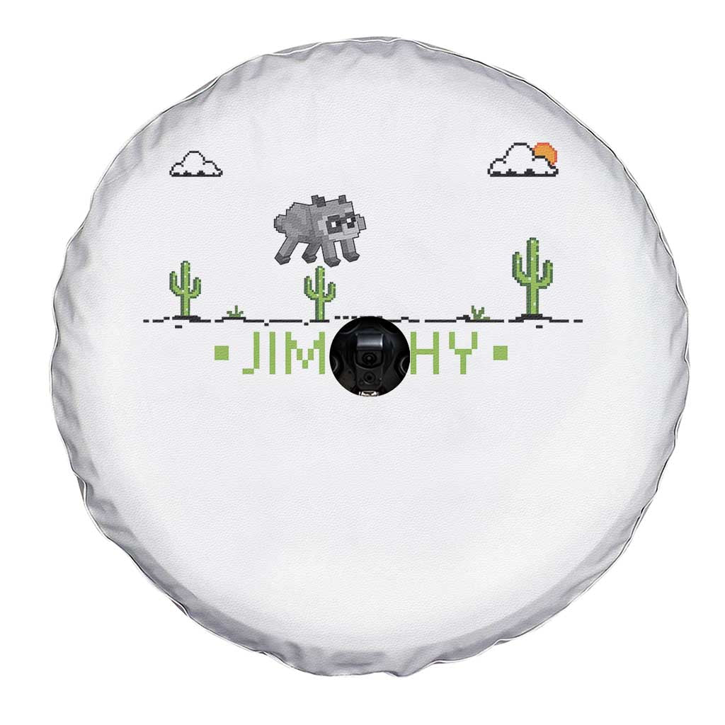 Funny Jimothy The Raccoon Spare Tire Cover Pixel Art Retro Gaming Trash Panda Meme