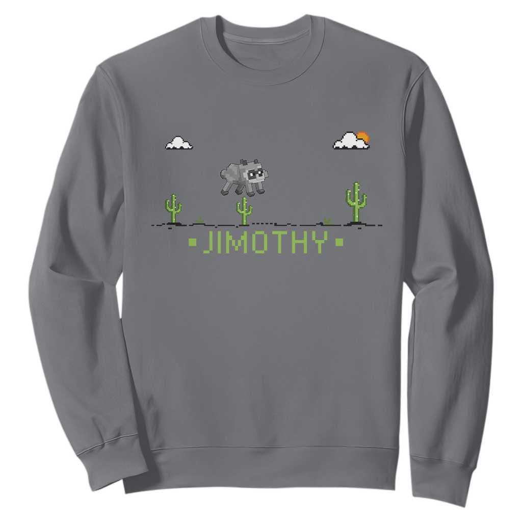 Funny Jimothy The Raccoon Sweatshirt Pixel Art Retro Gaming Trash Panda Meme