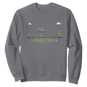 Funny Jimothy The Raccoon Sweatshirt Pixel Art Retro Gaming Trash Panda Meme