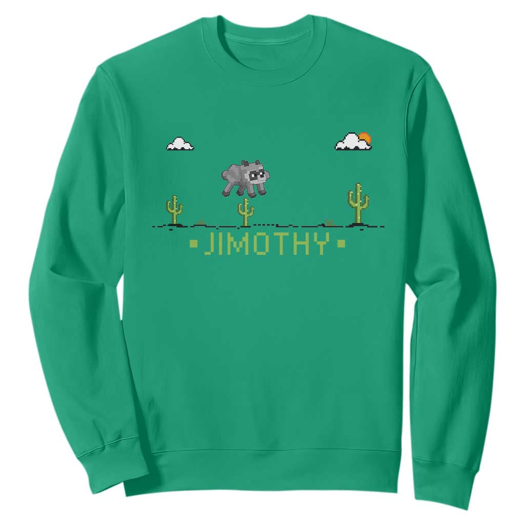 Funny Jimothy The Raccoon Sweatshirt Pixel Art Retro Gaming Trash Panda Meme