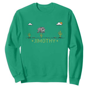 Funny Jimothy The Raccoon Sweatshirt Pixel Art Retro Gaming Trash Panda Meme