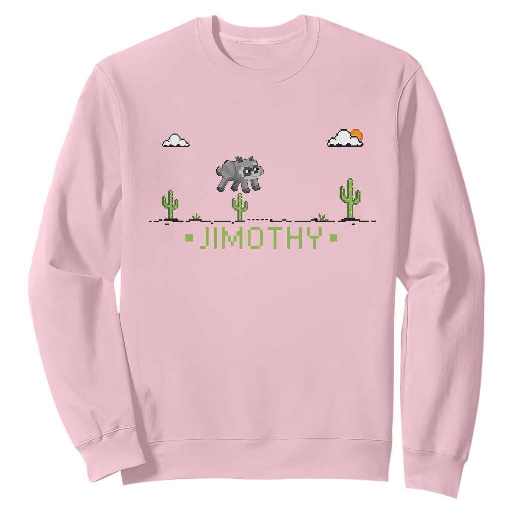 Funny Jimothy The Raccoon Sweatshirt Pixel Art Retro Gaming Trash Panda Meme