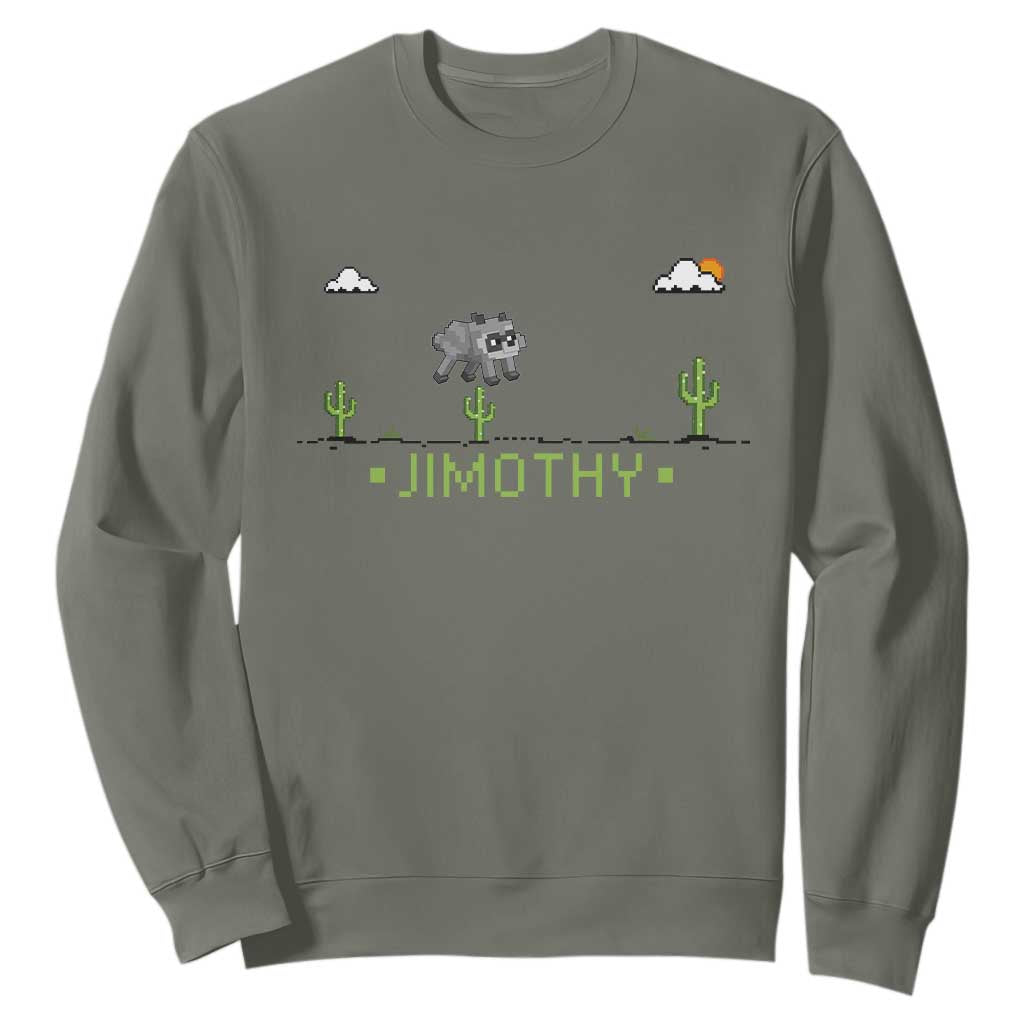 Funny Jimothy The Raccoon Sweatshirt Pixel Art Retro Gaming Trash Panda Meme