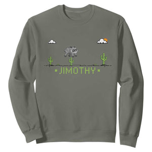 Funny Jimothy The Raccoon Sweatshirt Pixel Art Retro Gaming Trash Panda Meme