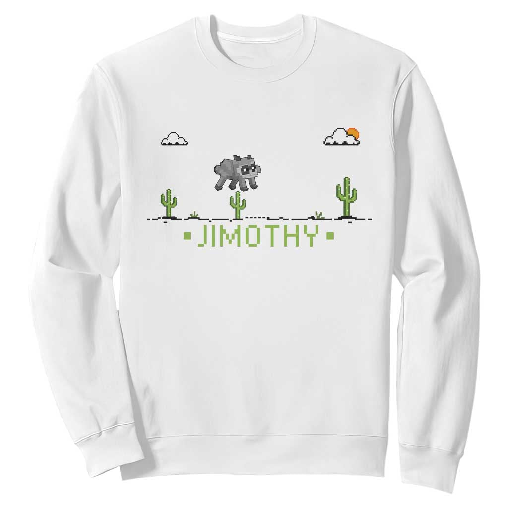 Funny Jimothy The Raccoon Sweatshirt Pixel Art Retro Gaming Trash Panda Meme