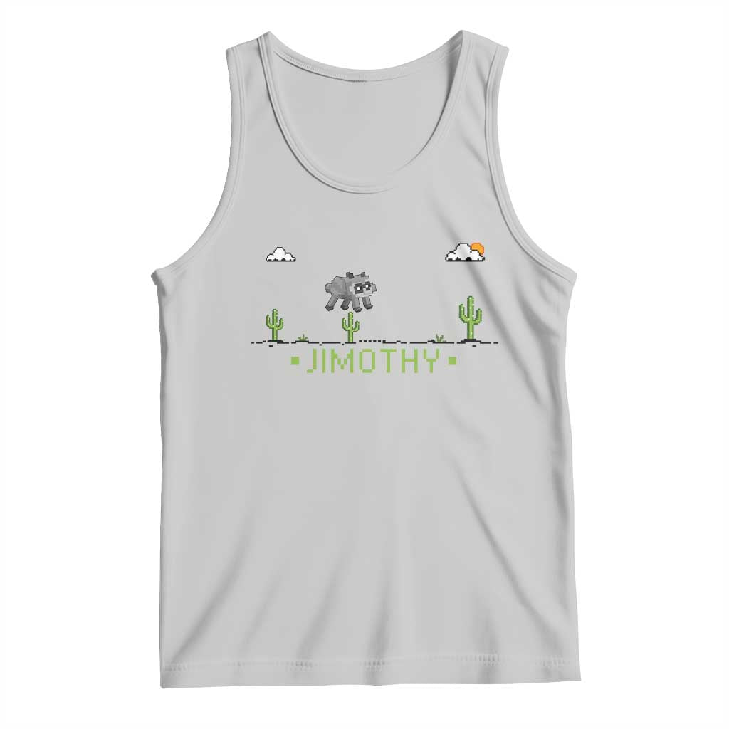 Funny Jimothy The Raccoon Tank Top Pixel Art Retro Gaming Trash Panda Meme