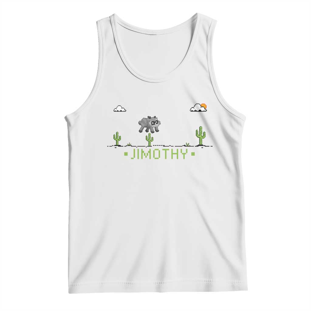 Funny Jimothy The Raccoon Tank Top Pixel Art Retro Gaming Trash Panda Meme TS12 White Print Your Wear