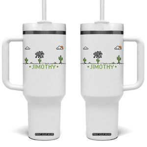 Funny Jimothy The Raccoon Tumbler With Handle Pixel Art Retro Gaming Trash Panda Meme