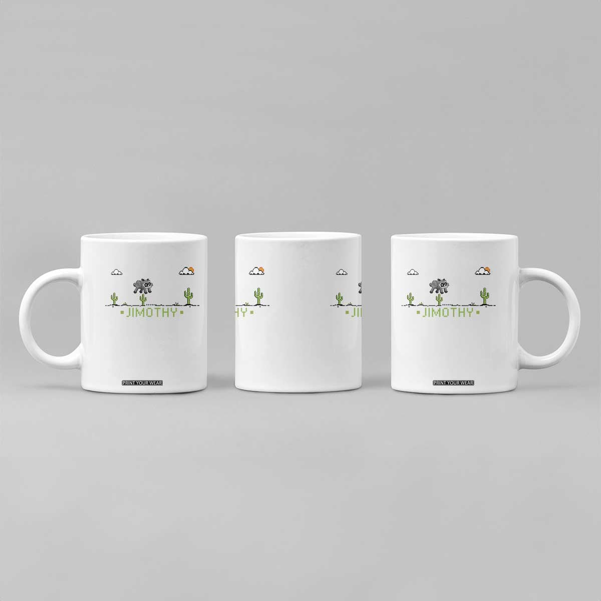 Funny Jimothy The Raccoon Coffee Mug Pixel Art Retro Gaming Trash Panda Meme