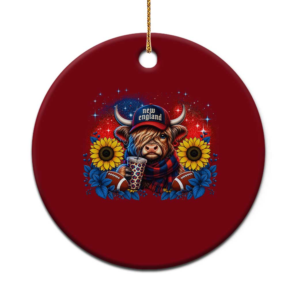 Cute Highland Cow Game Day Ceramic Ornament New England Sports Fan Gift TS12 1pc Red Print Your Wear
