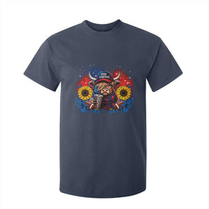 Cute Highland Cow Game Day T Shirt For Kid New England Sports Fan Gift TS12 Navy Print Your Wear