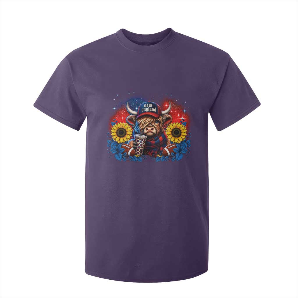 Cute Highland Cow Game Day T Shirt For Kid New England Sports Fan Gift TS12 Purple Print Your Wear