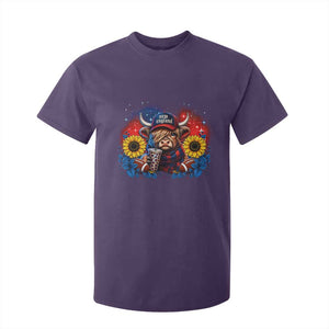 Cute Highland Cow Game Day T Shirt For Kid New England Sports Fan Gift TS12 Purple Print Your Wear