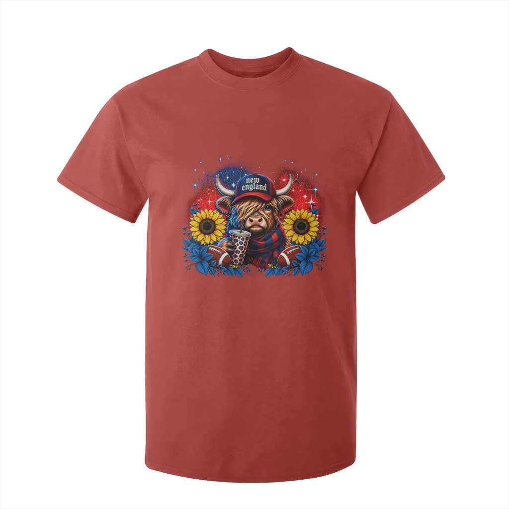 Cute Highland Cow Game Day T Shirt For Kid New England Sports Fan Gift TS12 Red Print Your Wear