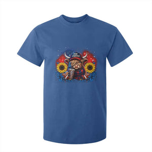Cute Highland Cow Game Day T Shirt For Kid New England Sports Fan Gift TS12 Royal Blue Print Your Wear