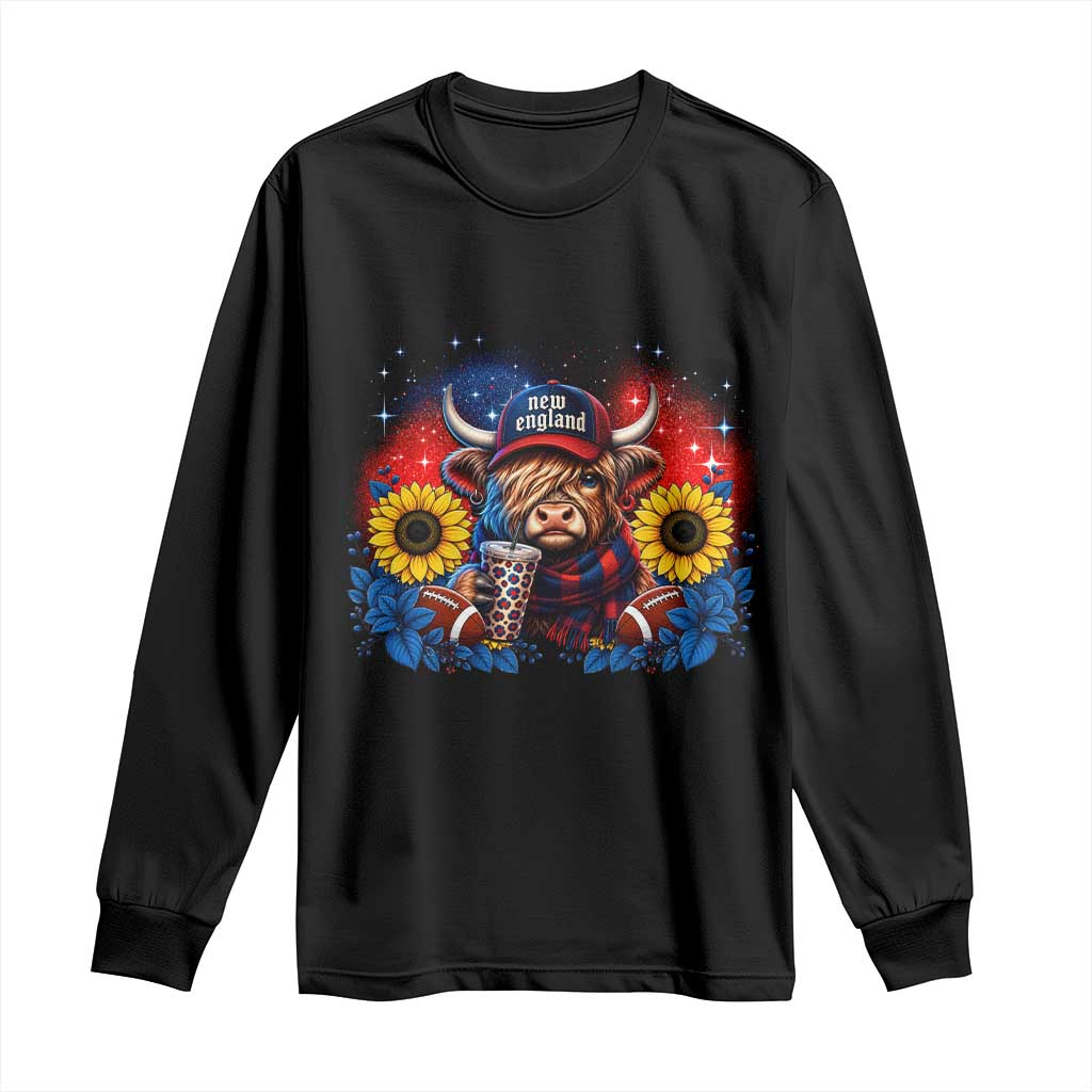Cute Highland Cow Game Day Long Sleeve Shirt New England Sports Fan Gift TS12 Black Print Your Wear