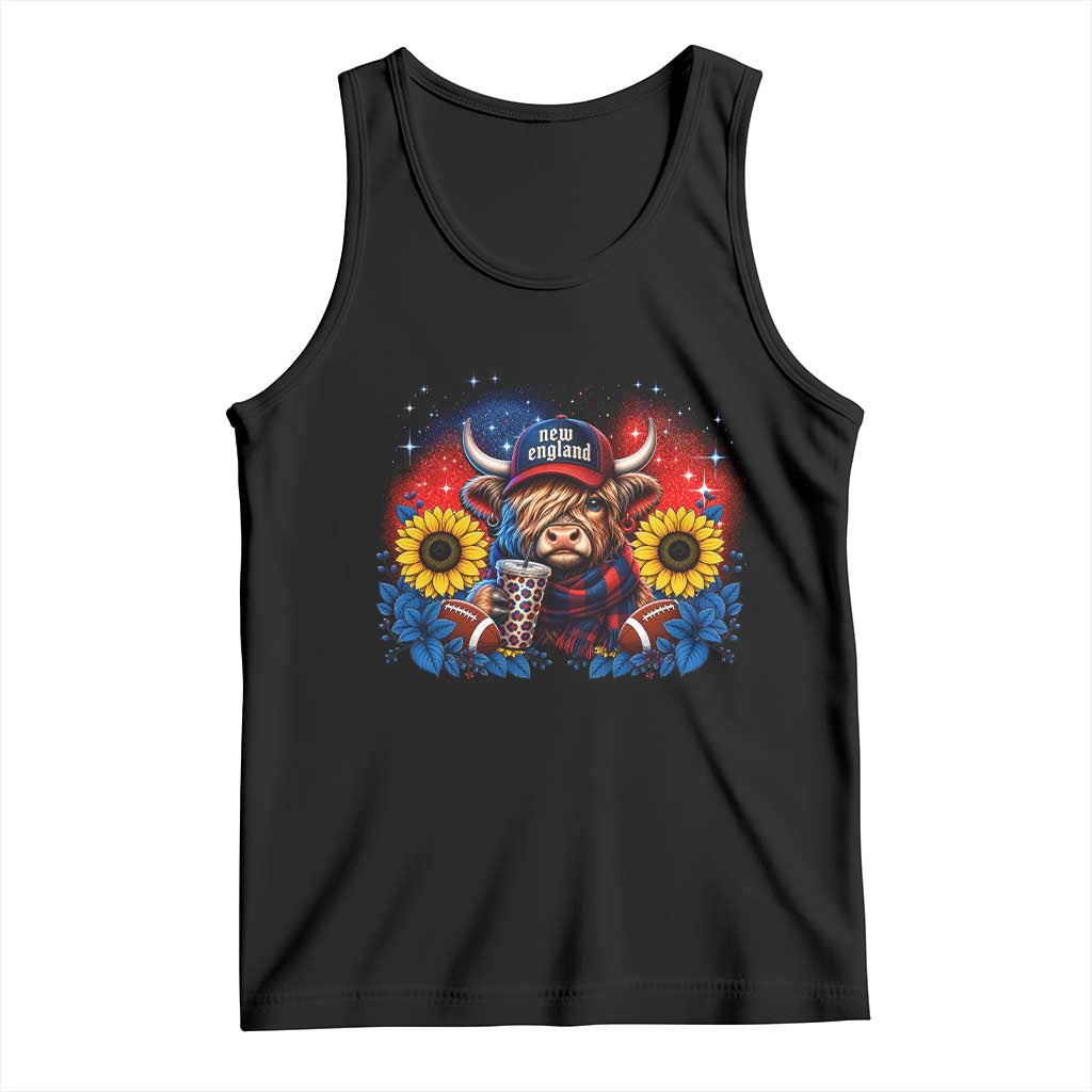 Cute Highland Cow Game Day Tank Top New England Sports Fan Gift TS12 Black Print Your Wear