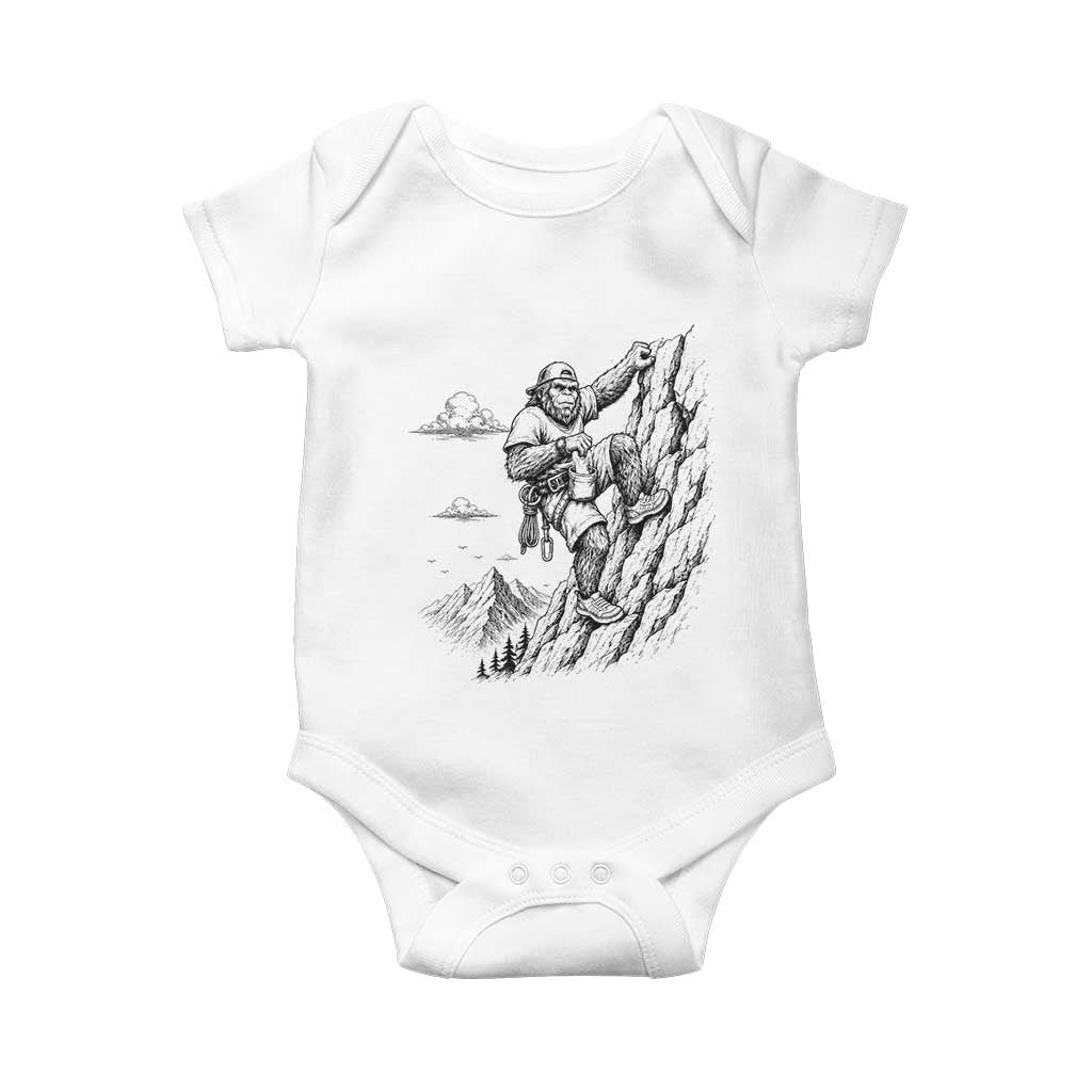 Funny Bigfoot Mountain Climber Baby Onesie Outdoor Hiking Adventure TS12 White Print Your Wear