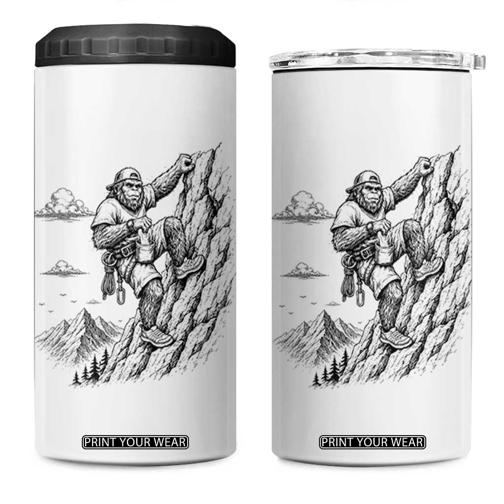 Funny Bigfoot Mountain Climber 4 in 1 Can Cooler Tumbler Outdoor Hiking Adventure TS12 One Size: 16 oz White Print Your Wear
