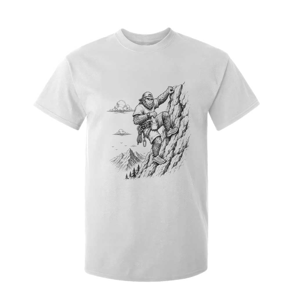 Funny Bigfoot Mountain Climber T Shirt For Kid Outdoor Hiking Adventure TS12 White Print Your Wear
