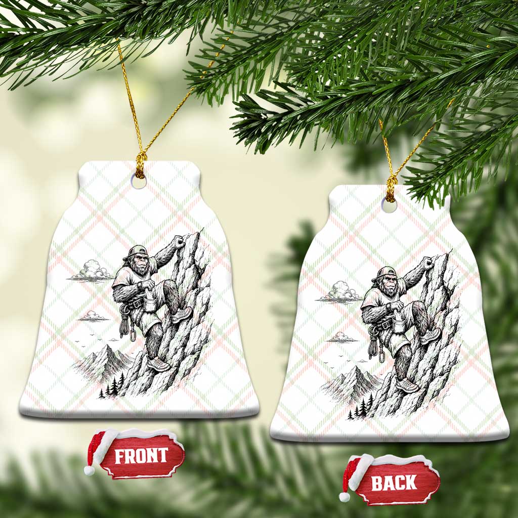 Funny Bigfoot Mountain Climber Ceramic Ornament Outdoor Hiking Adventure