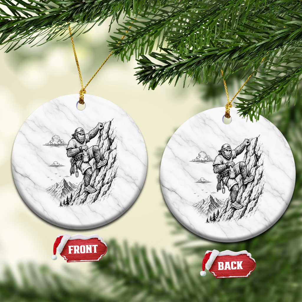 Funny Bigfoot Mountain Climber Ceramic Ornament Outdoor Hiking Adventure TS12 1pc White Marble Print Your Wear