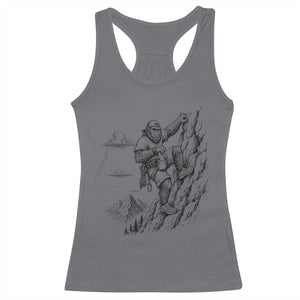 Funny Bigfoot Mountain Climber Racerback Tank Top Outdoor Hiking Adventure