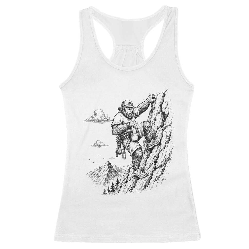 Funny Bigfoot Mountain Climber Racerback Tank Top Outdoor Hiking Adventure TS12 White Print Your Wear