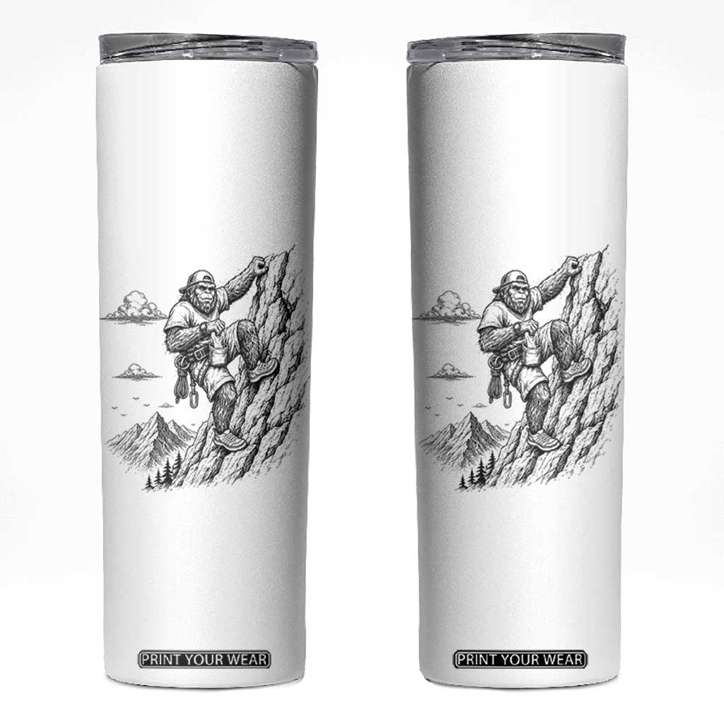 Funny Bigfoot Mountain Climber Skinny Tumbler Outdoor Hiking Adventure TS12 White Print Your Wear