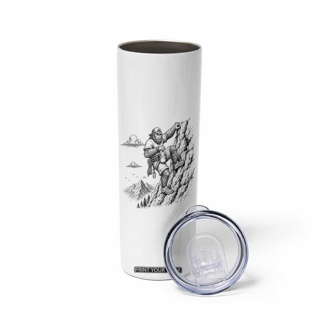 Funny Bigfoot Mountain Climber Skinny Tumbler Outdoor Hiking Adventure
