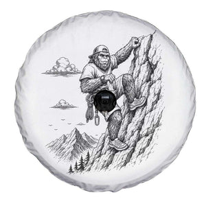 Funny Bigfoot Mountain Climber Spare Tire Cover Outdoor Hiking Adventure