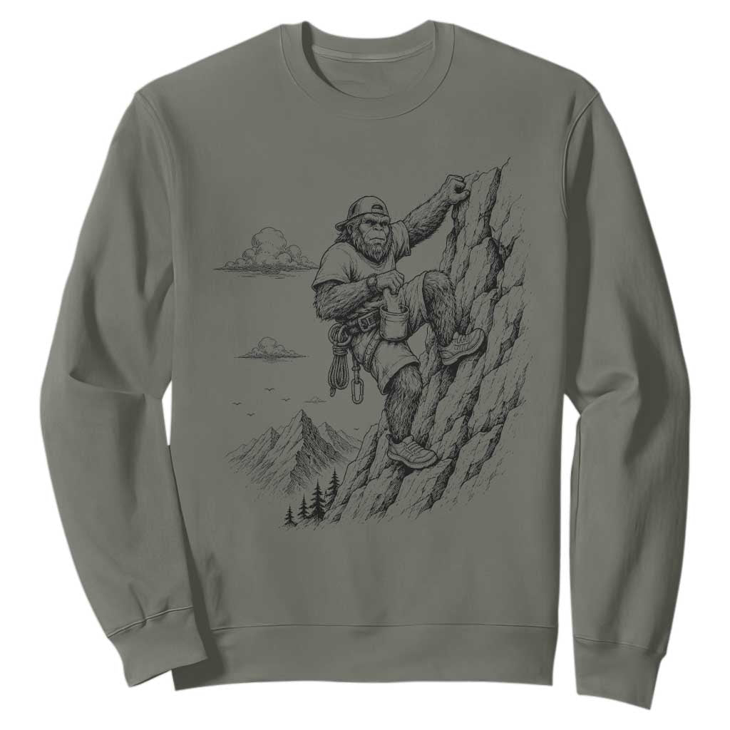 Funny Bigfoot Mountain Climber Sweatshirt Outdoor Hiking Adventure