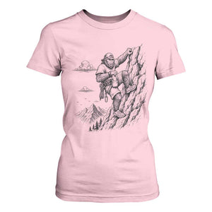 Funny Bigfoot Mountain Climber T Shirt For Women Outdoor Hiking Adventure