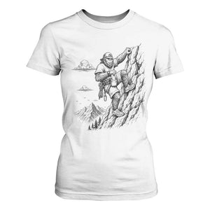 Funny Bigfoot Mountain Climber T Shirt For Women Outdoor Hiking Adventure