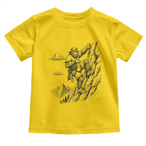 Funny Bigfoot Mountain Climber Toddler T Shirt Outdoor Hiking Adventure