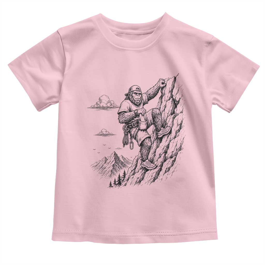 Funny Bigfoot Mountain Climber Toddler T Shirt Outdoor Hiking Adventure