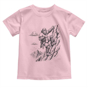 Funny Bigfoot Mountain Climber Toddler T Shirt Outdoor Hiking Adventure